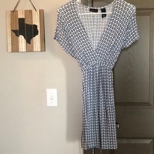 New York & Company V-neck Dress W/ Circle Pattern